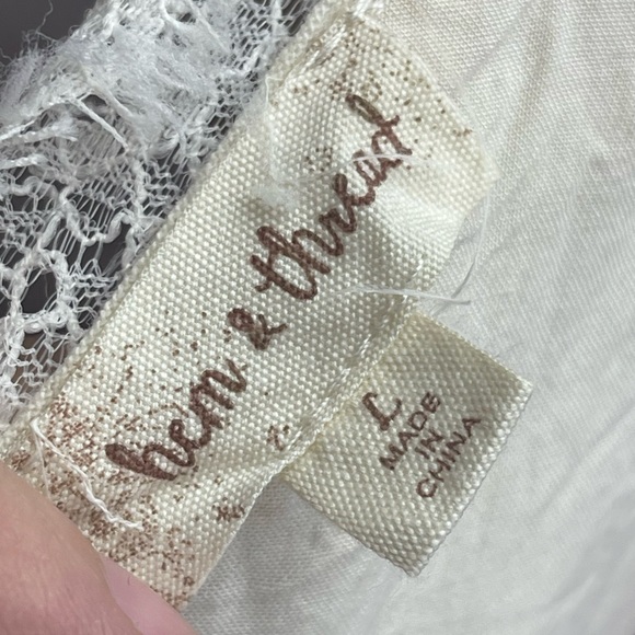 Hem & thread size large cream colored cotton dress - Picture 7 of 7